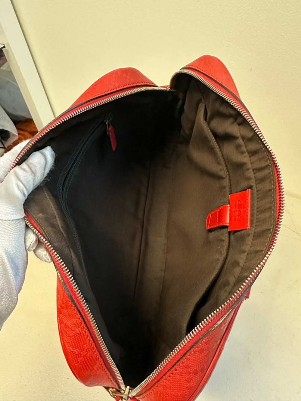 Gucci Red Leather Laptop Bag - Picture 5 of 17